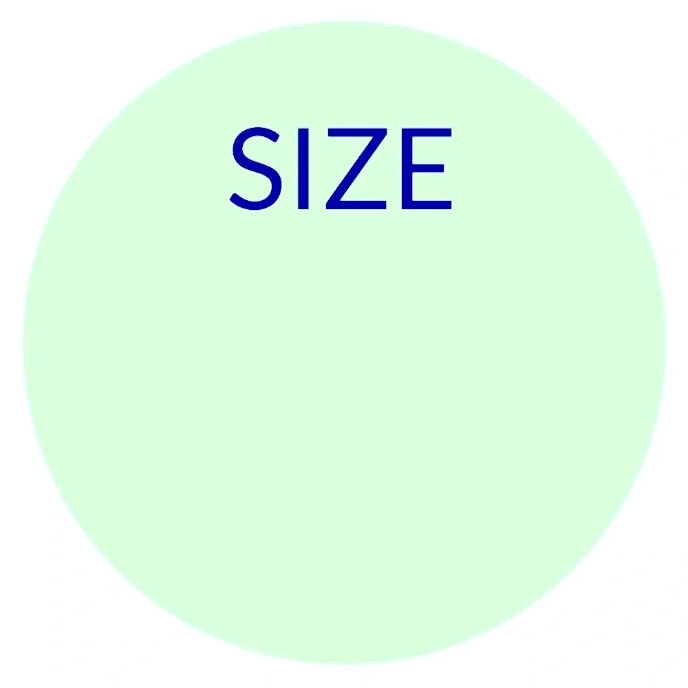 30 STICKERS - 2” ROUND - SIZE LABELS TO FILL IN & INPUT ODD SIZES OR # SIZES
